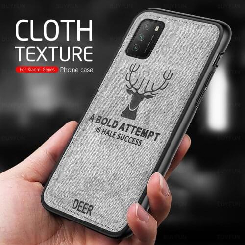 Luxury Cloth Fabric Phone Cover For Xiaomi Poco M3 Case Xiomi Pocom3 Pocco Poko Poxo Pocophone M 3 Derr Pattern Silicone Coque