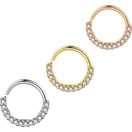 8mm CZ Cartilage Earrings Ear Buckle for Women Simple Rainbow Boho Classic Small Earrings Stud Thin Hoops