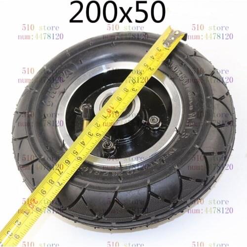 New Electric Scooter Tyre With Wheel Hub 8" Scooter 200x50 Tyre Inflation Electric Vehicle Aluminium Alloy Wheel Pneumatic Tire