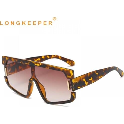 LongKeeper 2021 Oversized Square Sunglasses Men Women Big Frame One Piece Gradient Lens Sun Glasses Ladies Fashion Shades Oculos