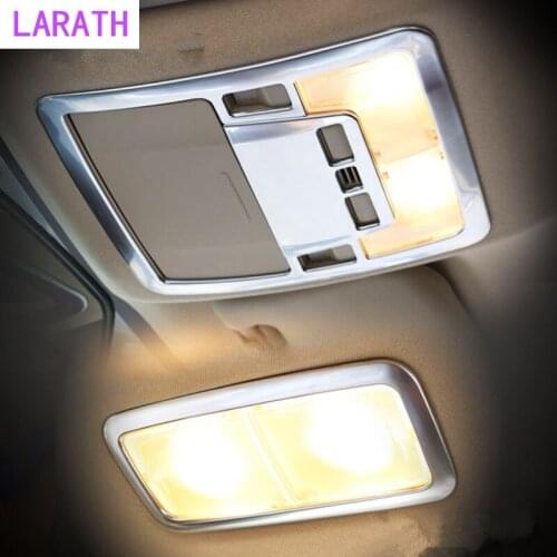 For Toyota Corolla (E170) 2014 2015 ABS Chrome Matte Car Inner Front+Rear Reading Light Trim Interior Car Accessories 3PCS
