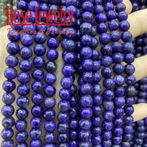 Top Natural Charoitel Stone Beads Purple GemStone Round Loose Beads For Jewelry Making DIY Bracelets Accessories 6 8 10mm 15"
