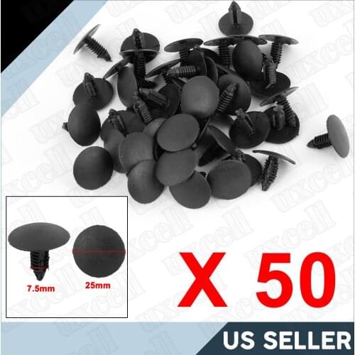 X Autohaux 50 Pcs Black Plastic Rivet Fastener Mud Flaps Bumper Clips 8Mm X 21Mm X 23Mm