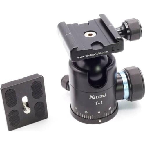 Xiletu T-1 Aluminum Tripod Ball Head Ballhead Quick Release Plate Pro Camera Tripod Max load to 15kg