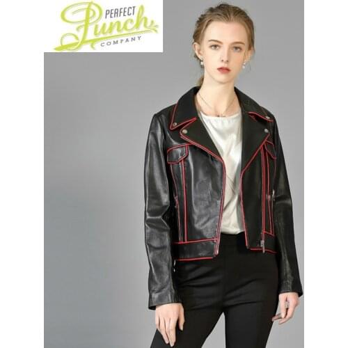 Real Leather Womens Genuine Short Sheepskin Coat Blazer Fashion Biker Motorcycle Jacket 2021 V1724 KJ5516