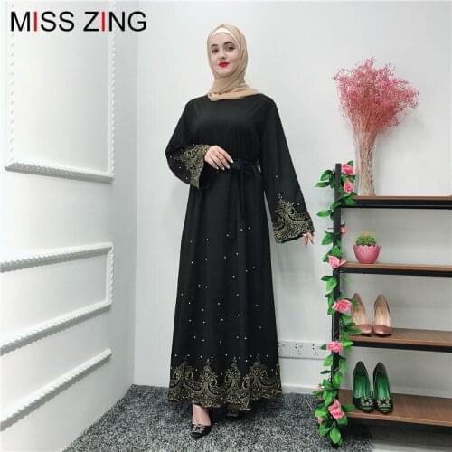 Women Muslim Abaya Embroidery Diamond Mesh Cardigan Dress Tunic Kimono Long Robes Jubah Middle East Ramadan Arab Islamic Prayer