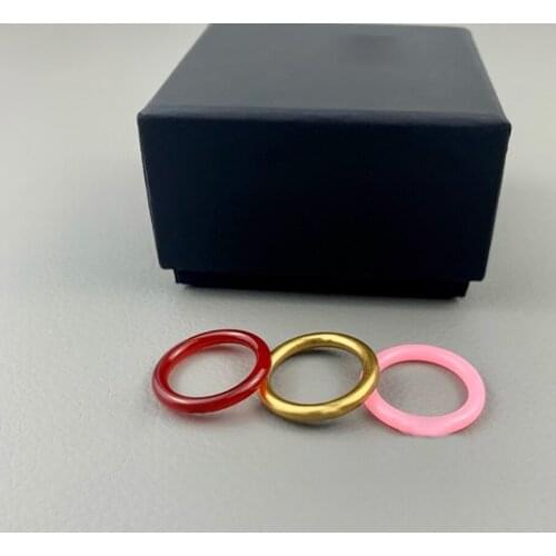 Hot Brand Fashion Pearls Jewelry For Women Vintage Rings Red Pink Hot Brand Party Yellow Brass Top Zircon Steam Punk Luxury Ring