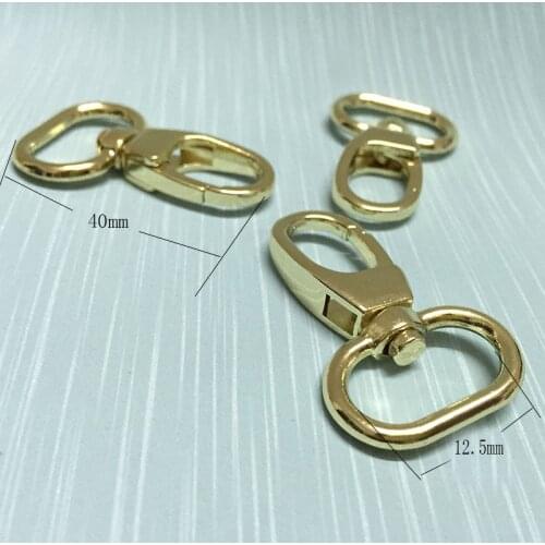 1/2 Inch (12.5mm Inner) Snap hook swivel hook lobster claw Shiny gold