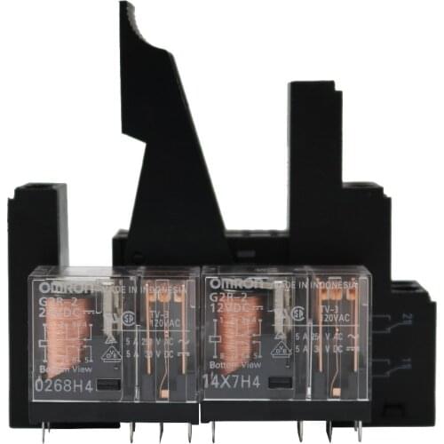 1Pcs G2R-2 Relay G2R-2-12V G2R-2-24V DPDT NC Omron 8 Pins and Rail Base
