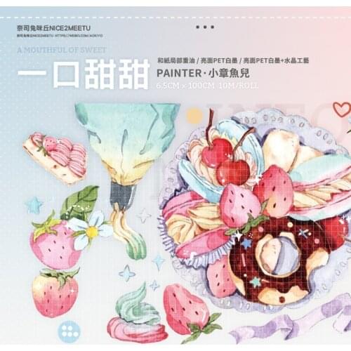 10 meter Scrapbookig Washi Tape Roll Journal Naisi Rabbit Miqiu Mouthful Sweet Crystal PET