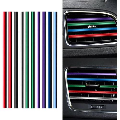 10 Pieces Air Conditioner Outlet Grille Decoration Car Air Vent Trim Strip Car-styling U Shape Chrome Styling Moulding DIY