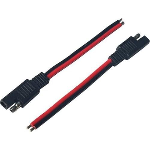 2PCS 15CM SAE 2 Pin Quick Connector Disconnect Plug 14AWG SAE Extension Cable Wire Harness for Motorcycle Generator Solar Panel