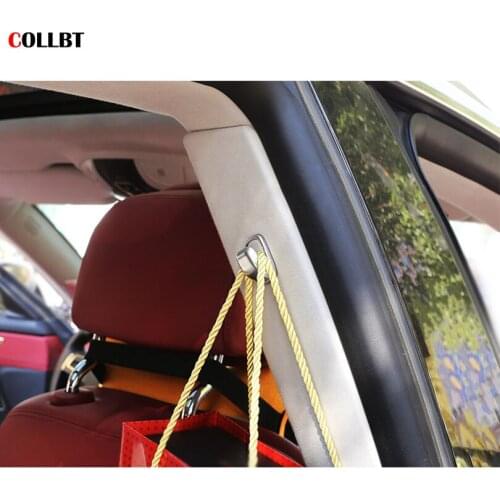 2Pcs Car Styling ABS Chrome Interior B Pillar Column hook Cover Trim Sticker For Maserati Levante 2016