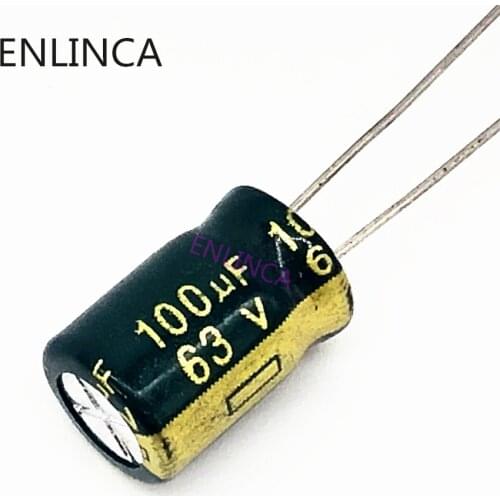 20pcs/lot P94 high frequency low impedance 63v 100UF aluminum electrolytic capacitor size 8*14 100UF 20