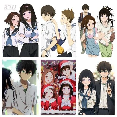 Anime Posters Fruit Ice Hotaro Oreki / Eru Chitanda Canvas Painting Wall Poster Wall Art Photos for Childrens Room Home Decor