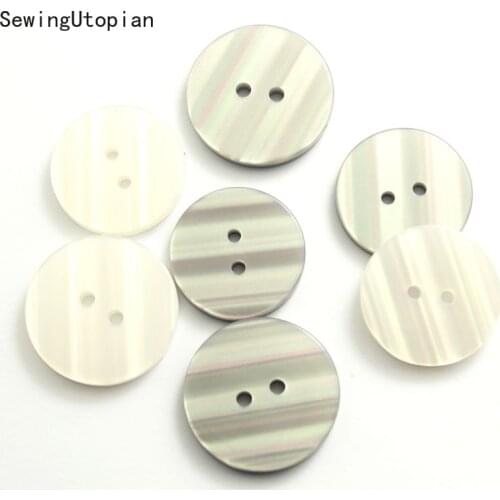 50PCS Resin Sewing Clothes White Buttons Plastic Scrapbooking Round Two Holes Botones Bottoni Botoes 15mm 20mm 25mm 11.5-25mm