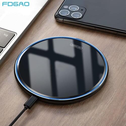 FDGAO 15W Fast Wireless Charger For Xiaomi Mi 10 11 Samsung S10 S20 S21 iphone 12 11 Pro X XS MAX XR 8 Qi Induction Charging Pad
