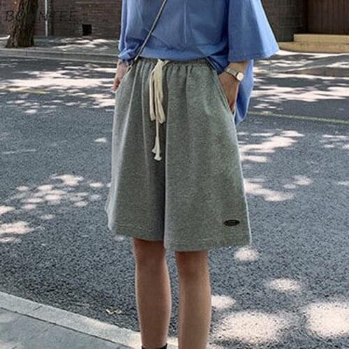 Wide Leg Pants Women Casual Solid College Sweet Knee-Length Autumn Loose New All-match Fashion Breathable Korean Simple Classic