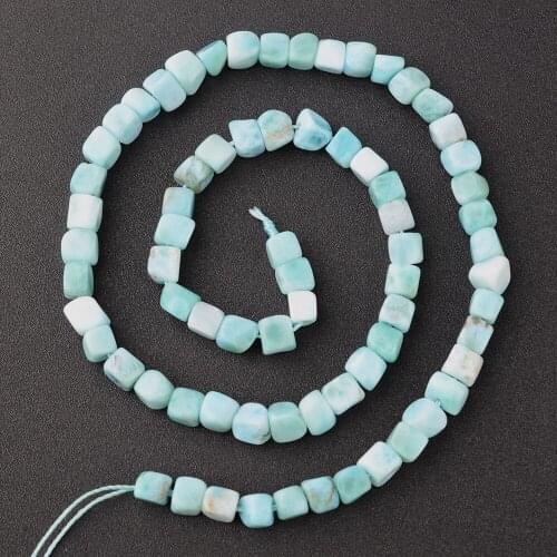 2 strands AA+ Natural 5-6mm larimar square strand loose stone beads 15.5 Inch