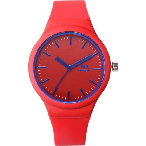 Womens Fashion Sports Silicone Quartz Watch Simple Scale Jelly Color Full Silicone Female Student Trendy Womens Watch