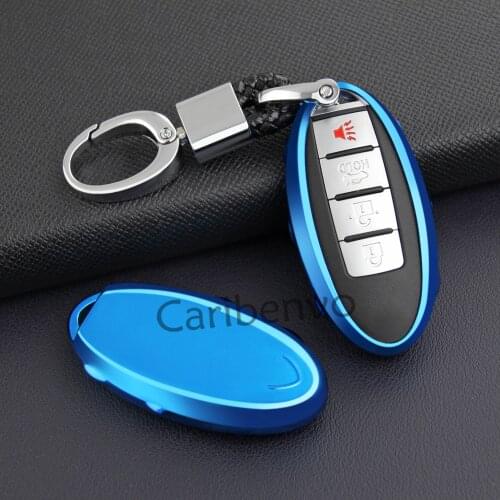 Aurora Blue Good Car Key Case Cover For Nissan Qashqai Sentra Teana Titan Leaf Kicks Micra Infiniti Q30 Q50 Q60 Q70 QX50 QX70