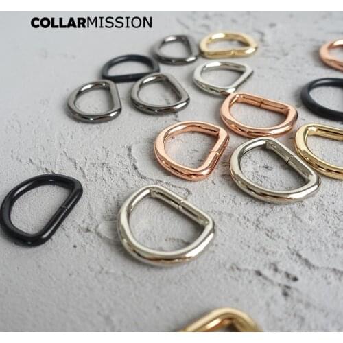D ring unwelded button for 20mm Webbing sewing mountaineering Bag diy dog collar accessory plated D-shaped buckle 6 colours