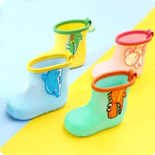 Brand Childrens Rainboots Carton crocodile Boys Rain Boots EVA Pink Rabbit Girlss Galoshes Non-Slip Rubber Boots For Kid