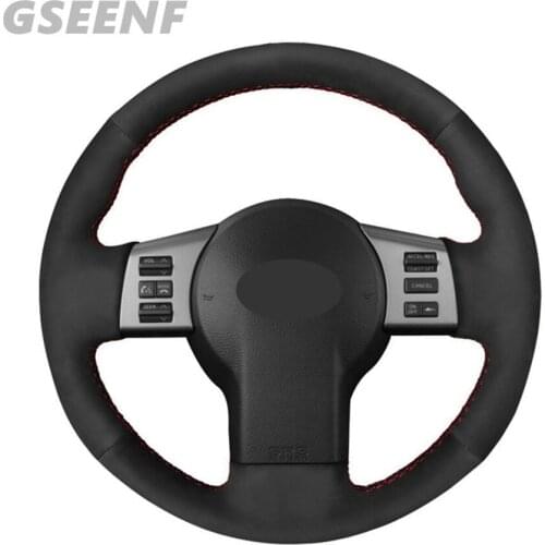 Car Steering Wheel Cover For Infiniti FX FX35 FX45 2003-2008 Nissan 350Z 2003-2009 Black Hand-stitched Soft Suede