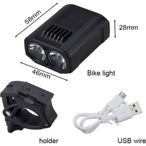 1200MA USB Rechargeable Bicycle Lights Headlights MTB Front Headlight Lamp Flashlight Cycling Safety Night Warning Lights
