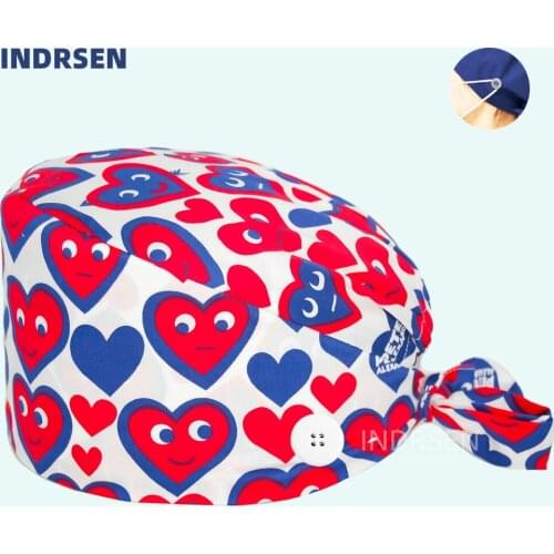 Hot Scrub Cap Medical Printed with Buttons Chef Lab Hat Pirates Hats Pet Clinic Nurse Doctors Working Surgicals Caps