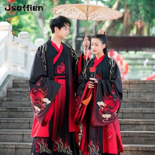Chinese Couples Hanfu Costume Ancient Folk Stage Dance Han Dynasty Cosplay Clothing Man Song Dynasty Pricess Tang Suit Outfit