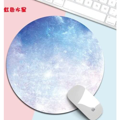 Kawaii Round Celestial Mouse Pad Soft Mat For Game Computer Cap Desk Mat Pads Non-Slip Rubbe PC Waterproof Office MousePad 22cm