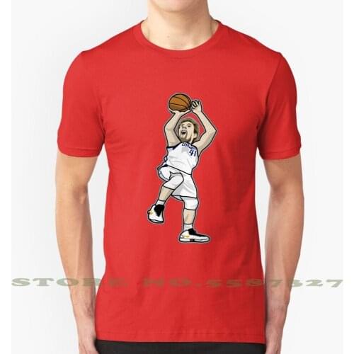 Dirk Nowitzki Cartoon Style Summer Funny T Shirt For Men Women Swish41 Dirk German Nowitzki Mavericks Mavs Dallas Cowboy One