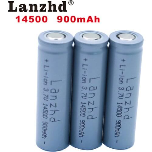 1-8PCS 14500 battery 3.7V 900mAh Rechargeable Li-ion Battery for LED Flashlight Battery accumulator battery real capacity