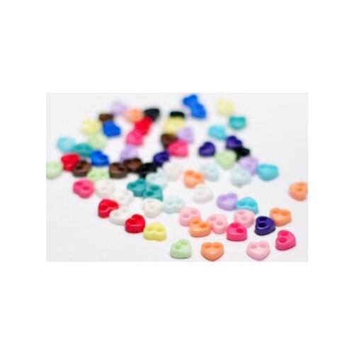 Mini buttons 50pcs 4mm 6mm plastic doll buttons love heart shape bread buttons for diy sewing craft accessories DIY buttons