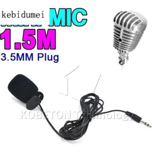 Kebidu mini 1.5M length 3.5MM microphone with clip, cable accessory bag lapel clip 100-20000Hz, suitable for notebook computers