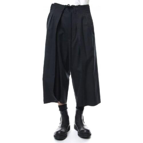 27-44 New 2019 Mens clothing Hair Stylist Designer Ultra-loose Wide Leg Pants Culotte plus size costumes