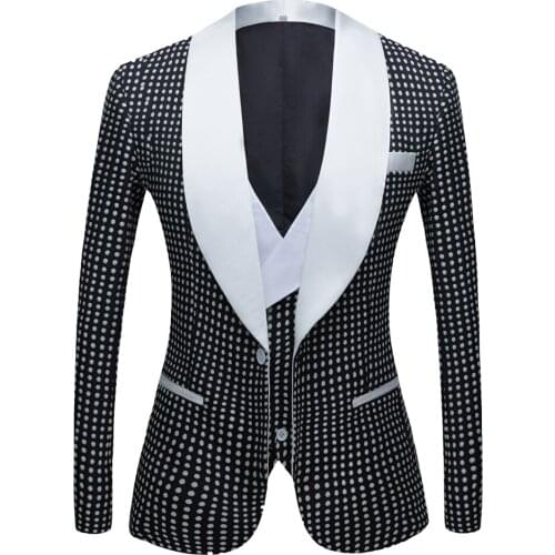 Mens Black Vintage 2 piece suit Hot spring mens latest custom design suit groom wedding suit Night Club Singers Prom Party
