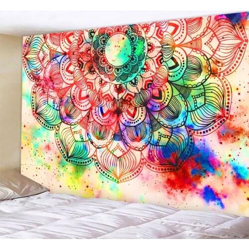 Psychedelic scene home art decorative tapestry yoga mat Hippie witchcraft Bohemian decorative Mandala sheet sofa blanket