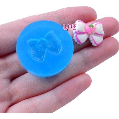 FYL479U 12.9mm x 18.8mm Bowknot Bow Silicone Mold Fondant Cake Decoration Candy Resin Clay Earrings Necklace Craft Soap Candle