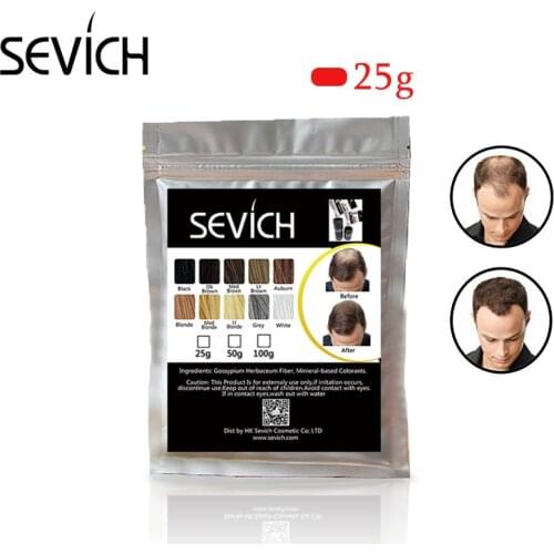 Sevich refill 25g hair loss product hair building fibers powders thicken thin hair 10 colors keratin hair regrowth in 30 seconds