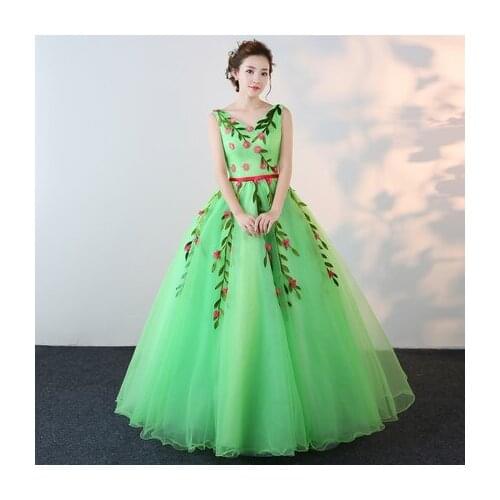 Light green leaf vine lace cutting flower medieval dress sissi princess Medieval Renaissance Gown Victorian Belle ball