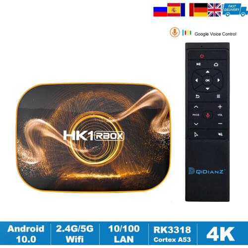 HK1 RBOX R1 Android 10.0 Smart TV Box RK3318 2.4G/5G Wifi Set Top Box Media Player Mini TV Receiver DDR3 2GB 4GB HK1RBOX VS T95