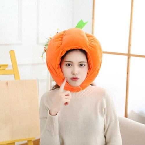 Pumpkin hood hat cartoon hood plush hat photo photo photography props Halloween Christmas pet hat