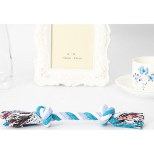 Dog Bite Rope Toy Cotton Chew Knot Pet Chew Toy Double Knot Clean Teeth Durable Braided Bone Rope Training Toys Pet Supplies
