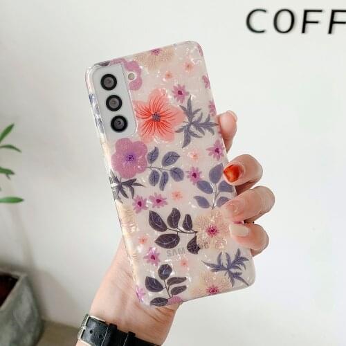 Vintage Flower Dream Shell Phone Case For Samsung A52 A72 A71 A51 A50 A70 A32 Case For Samsung S21 Plus S20 FE Soft Back Cover