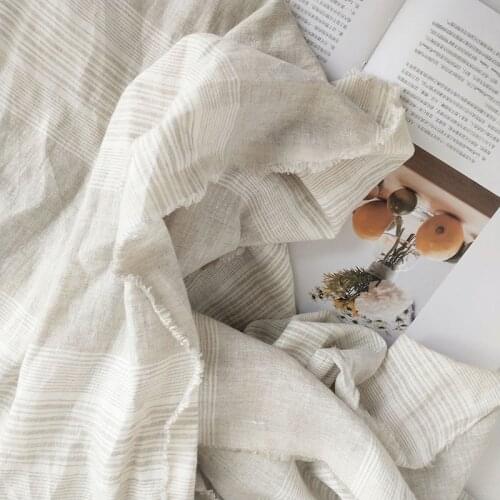 1M Pure Linen Natual Ivory Yarn dye color 110inch 280cm width 165gsm weight for hometextile and curtain softness hand feel linen