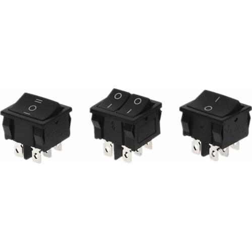 1Pcs KCD5 Rocker Switch 4/6pin Black Parallel Power Switch