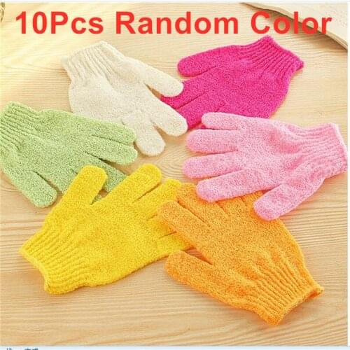 10Pcs Bath Gloves Exfoliating Wash Skin Spa Massage Body Scrubber Cleaner Shower Gloves Foam Bath Body Massage Glove Dropship