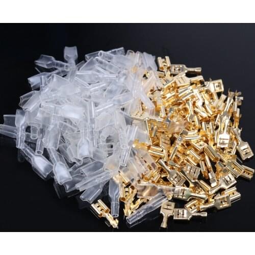 150Pairs Crimping Terminals 2.8/4.8/6.3mm Insulated Sleeve Female Spade Electrical Wire Connector for 22-16 AWG 0.5mm2-1.5mm2